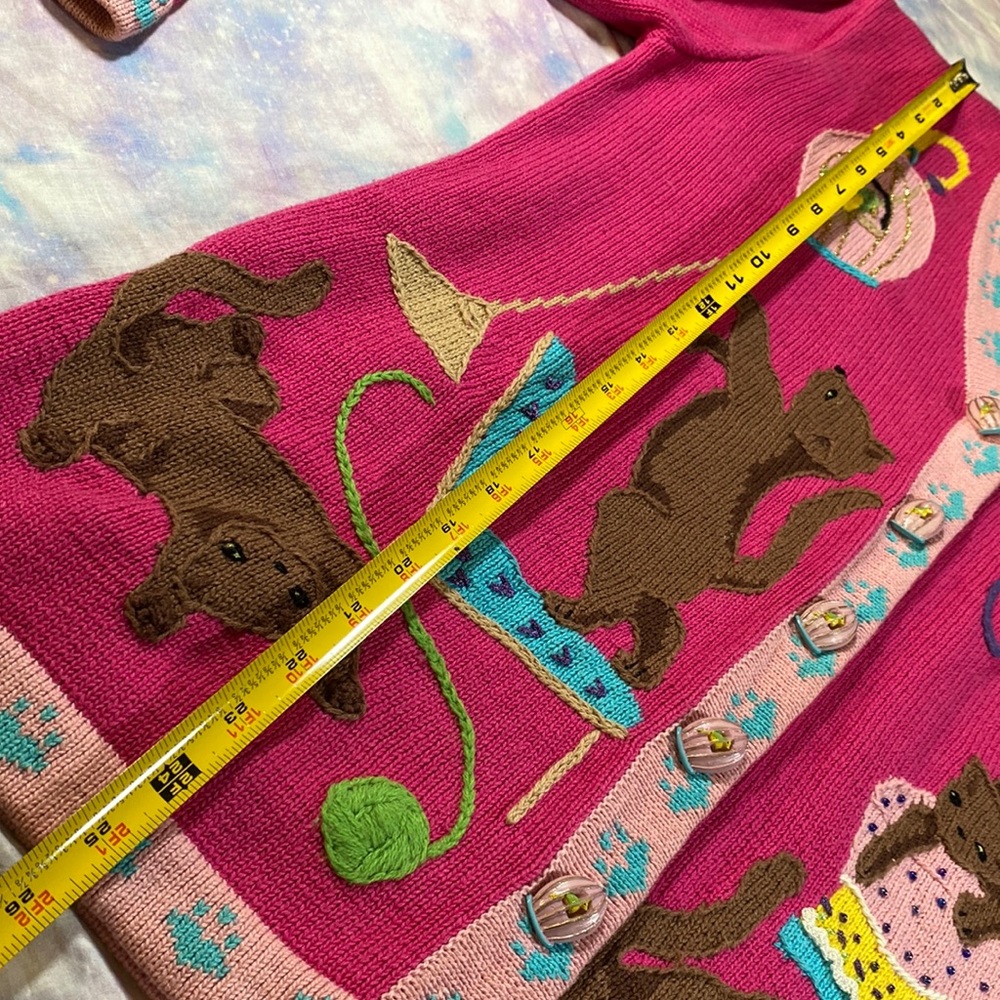 Storybook Knits • Intricate Crazy Cat Lady Kitsch Cardigan - Picture 15 of 16
